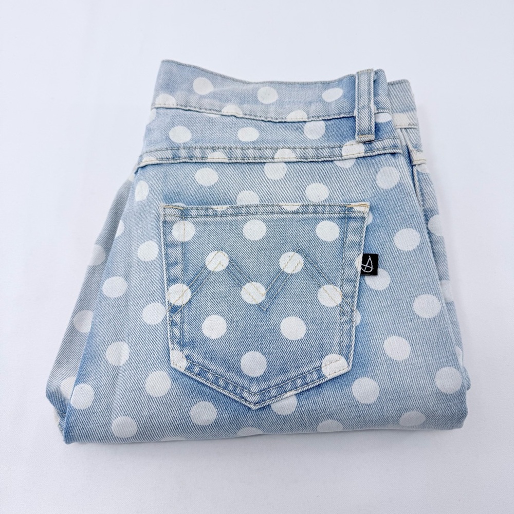 Minkpink Magnolia Boyfriend Jeans Women Size XS White Dot Hipster Rip Torn Hole